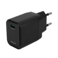 USB-C-väggladdare, 1x USB-C PD, 20 W, svart (ny)